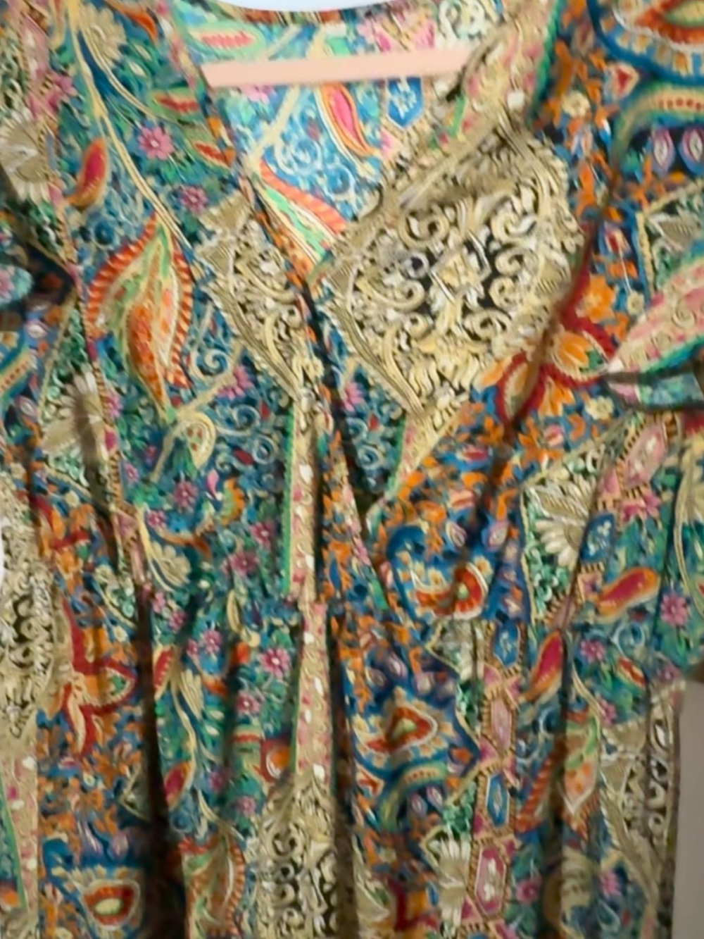 NWT Floral Paisley Maxi Dress in Multi-Color size 2X more like a XL 🌸BRB SL 5 - Picture 4 of 6